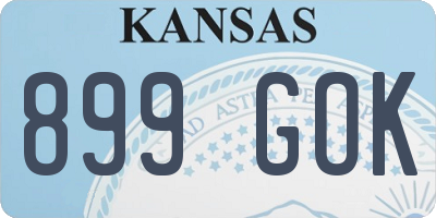KS license plate 899GOK