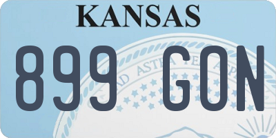 KS license plate 899GON