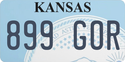 KS license plate 899GOR