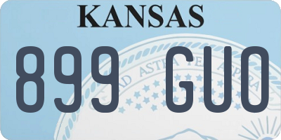 KS license plate 899GUO