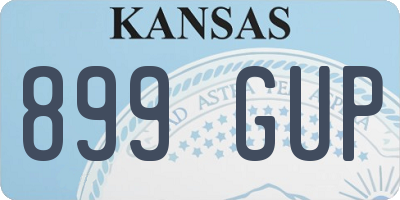 KS license plate 899GUP