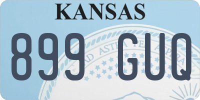 KS license plate 899GUQ