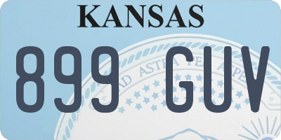 KS license plate 899GUV