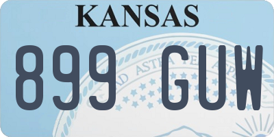 KS license plate 899GUW