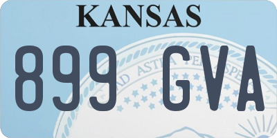 KS license plate 899GVA