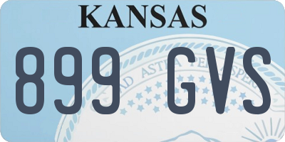 KS license plate 899GVS