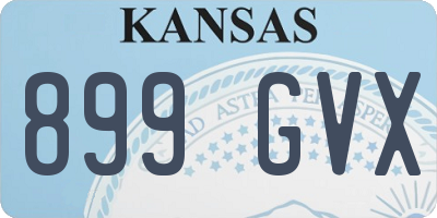 KS license plate 899GVX
