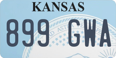 KS license plate 899GWA