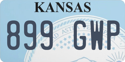 KS license plate 899GWP