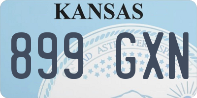 KS license plate 899GXN