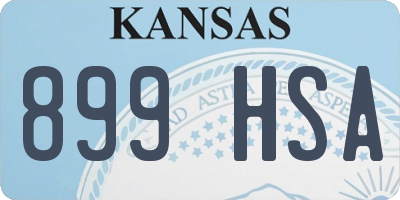 KS license plate 899HSA