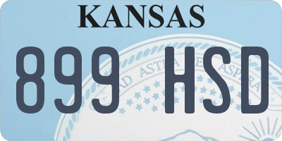 KS license plate 899HSD