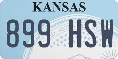 KS license plate 899HSW