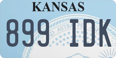 KS license plate 899IDK