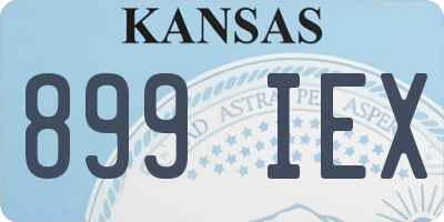 KS license plate 899IEX