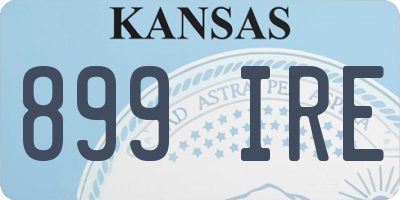 KS license plate 899IRE