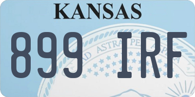 KS license plate 899IRF