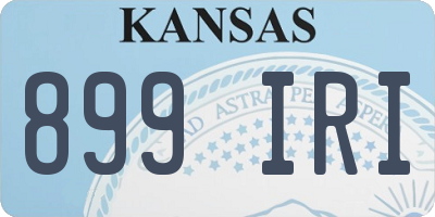 KS license plate 899IRI