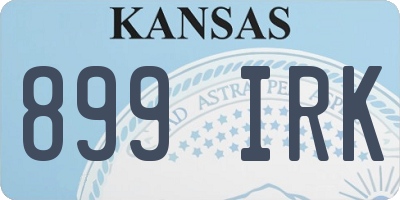 KS license plate 899IRK