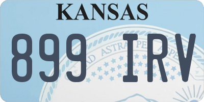 KS license plate 899IRV
