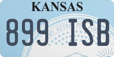 KS license plate 899ISB