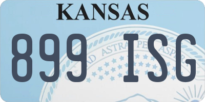KS license plate 899ISG