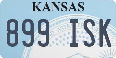 KS license plate 899ISK