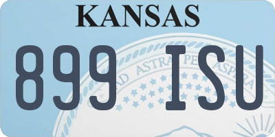 KS license plate 899ISU