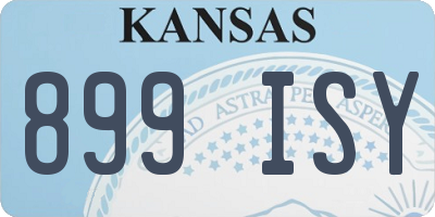 KS license plate 899ISY