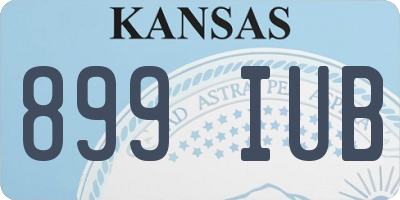 KS license plate 899IUB