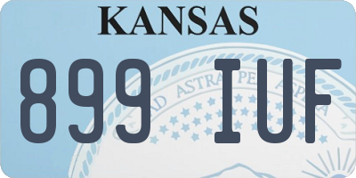 KS license plate 899IUF