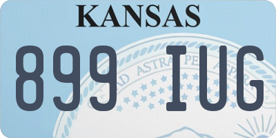 KS license plate 899IUG