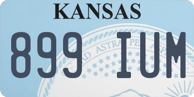 KS license plate 899IUM