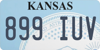 KS license plate 899IUV