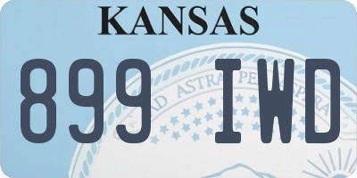 KS license plate 899IWD