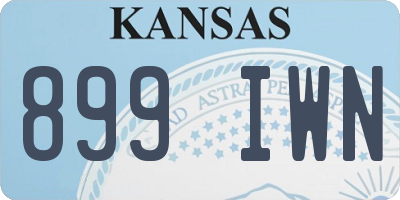 KS license plate 899IWN