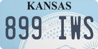 KS license plate 899IWS
