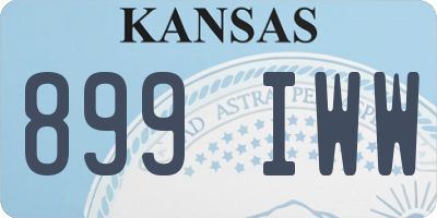 KS license plate 899IWW