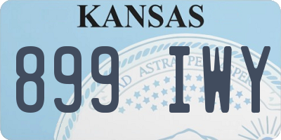 KS license plate 899IWY
