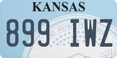 KS license plate 899IWZ