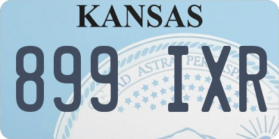 KS license plate 899IXR