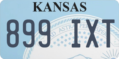 KS license plate 899IXT