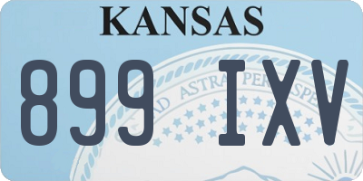 KS license plate 899IXV
