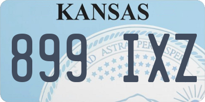 KS license plate 899IXZ