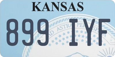 KS license plate 899IYF