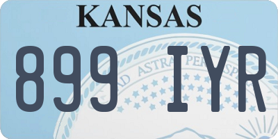 KS license plate 899IYR
