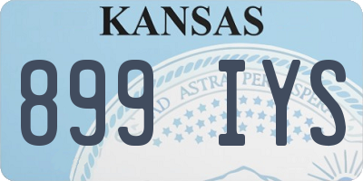 KS license plate 899IYS