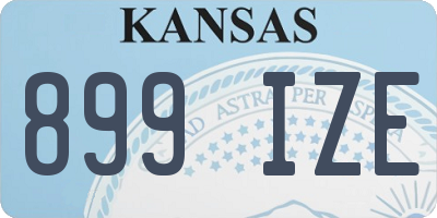 KS license plate 899IZE