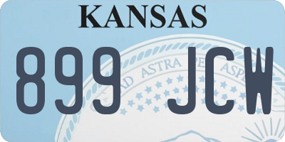 KS license plate 899JCW