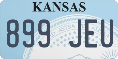 KS license plate 899JEU